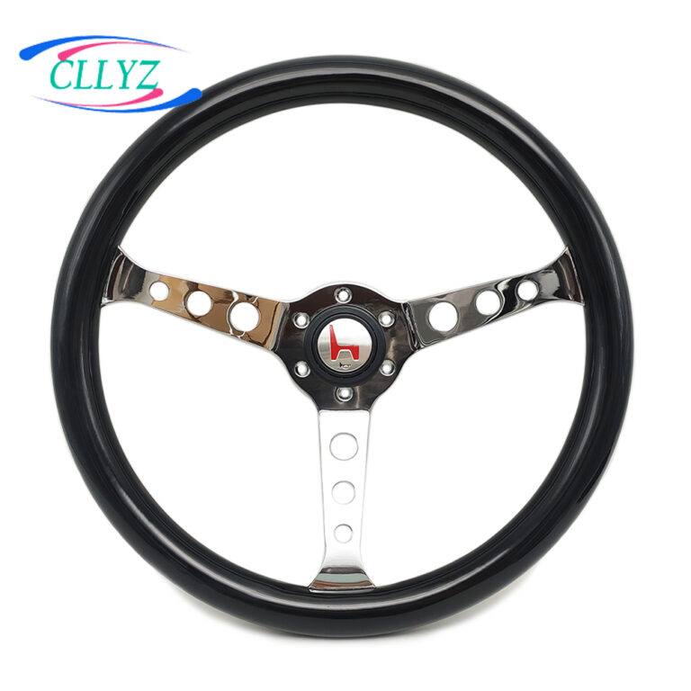 CLLYZ Universal Black Solid Wood Aluminum Car Steering Wheel Shop