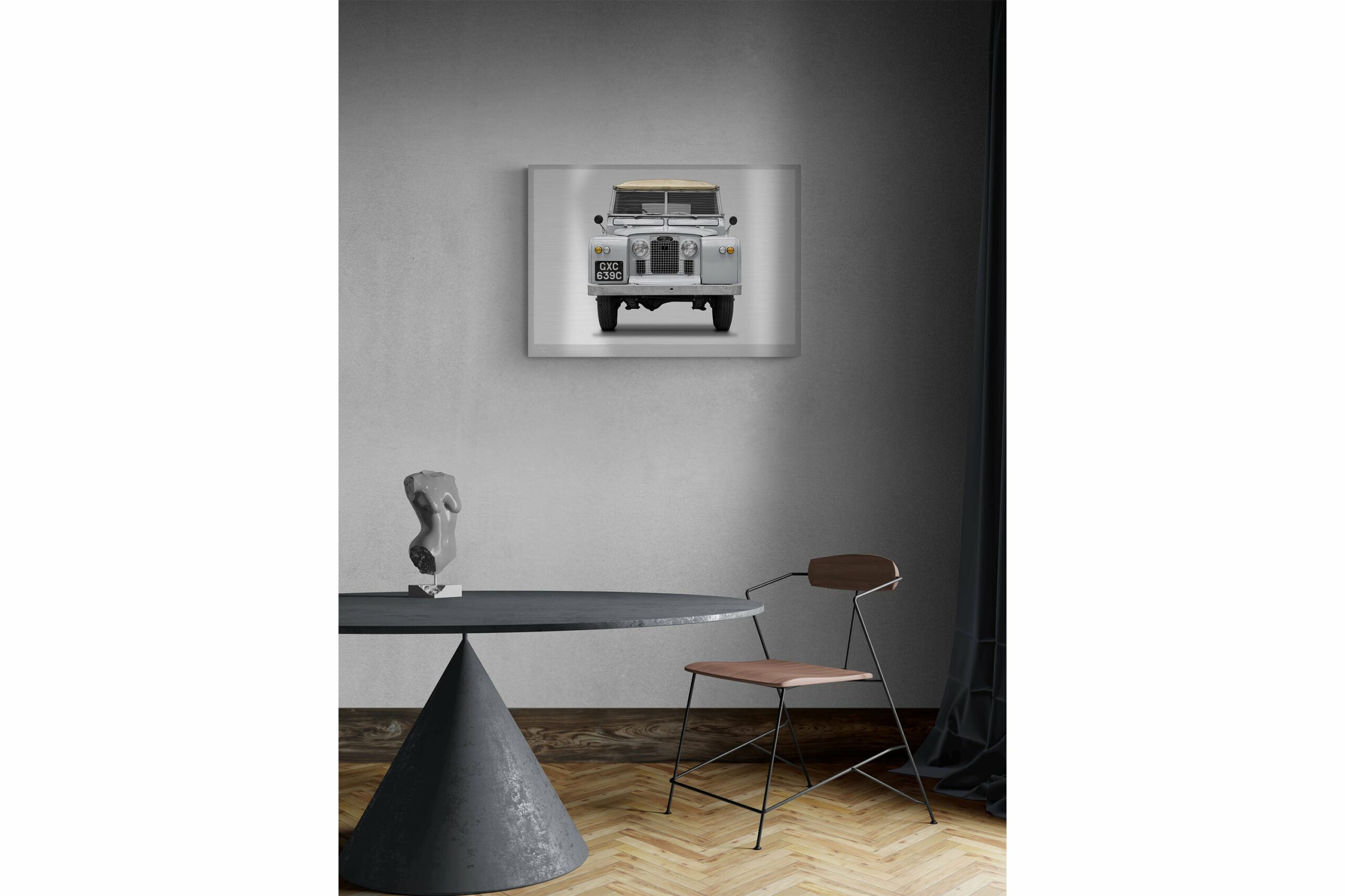 Land Rover Series 2a - 85cm Half Tone Flat Bed Print - Front View