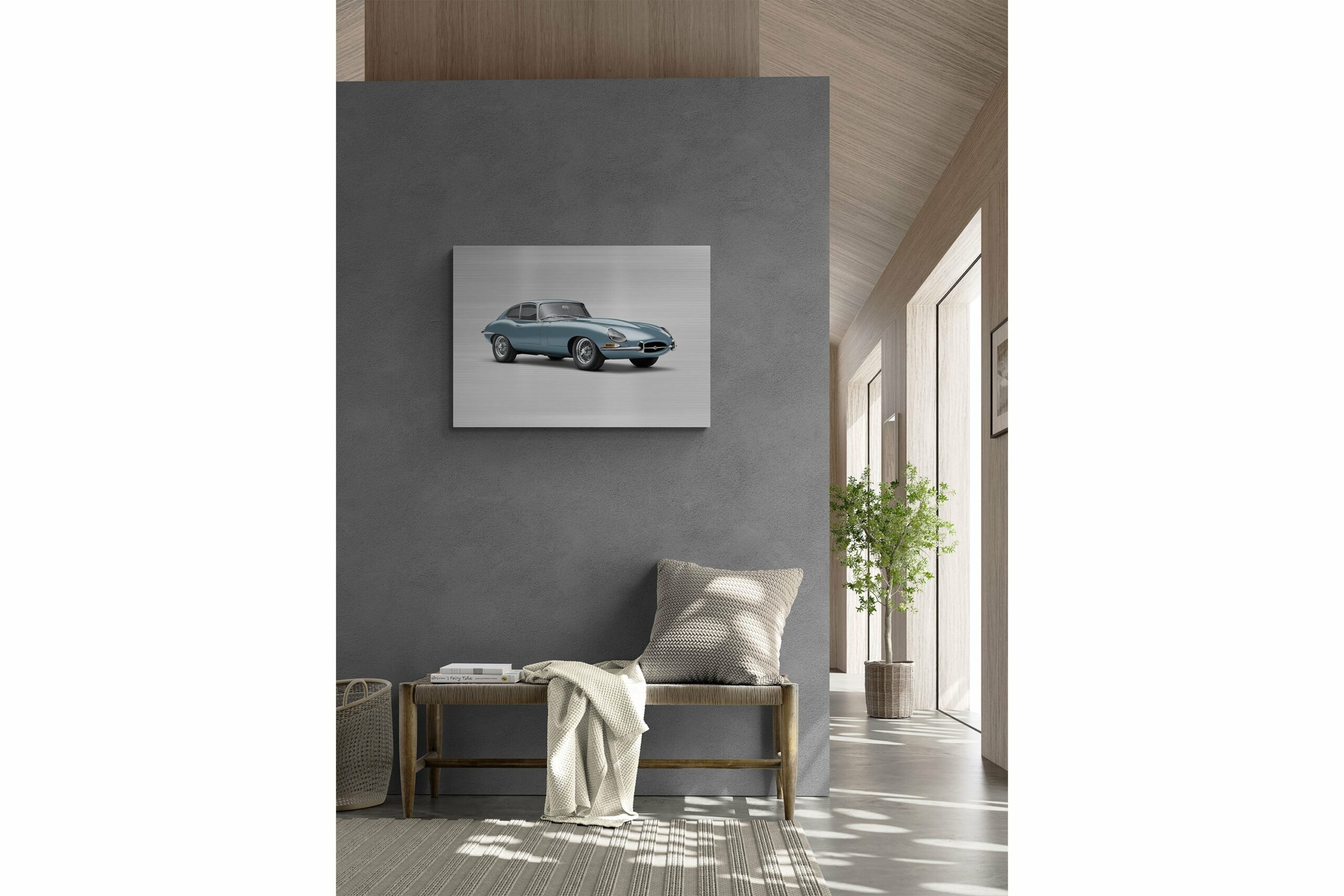Jaguar E-type Series 1 Coupe - 85cm Half Tone Flat Bed Print
