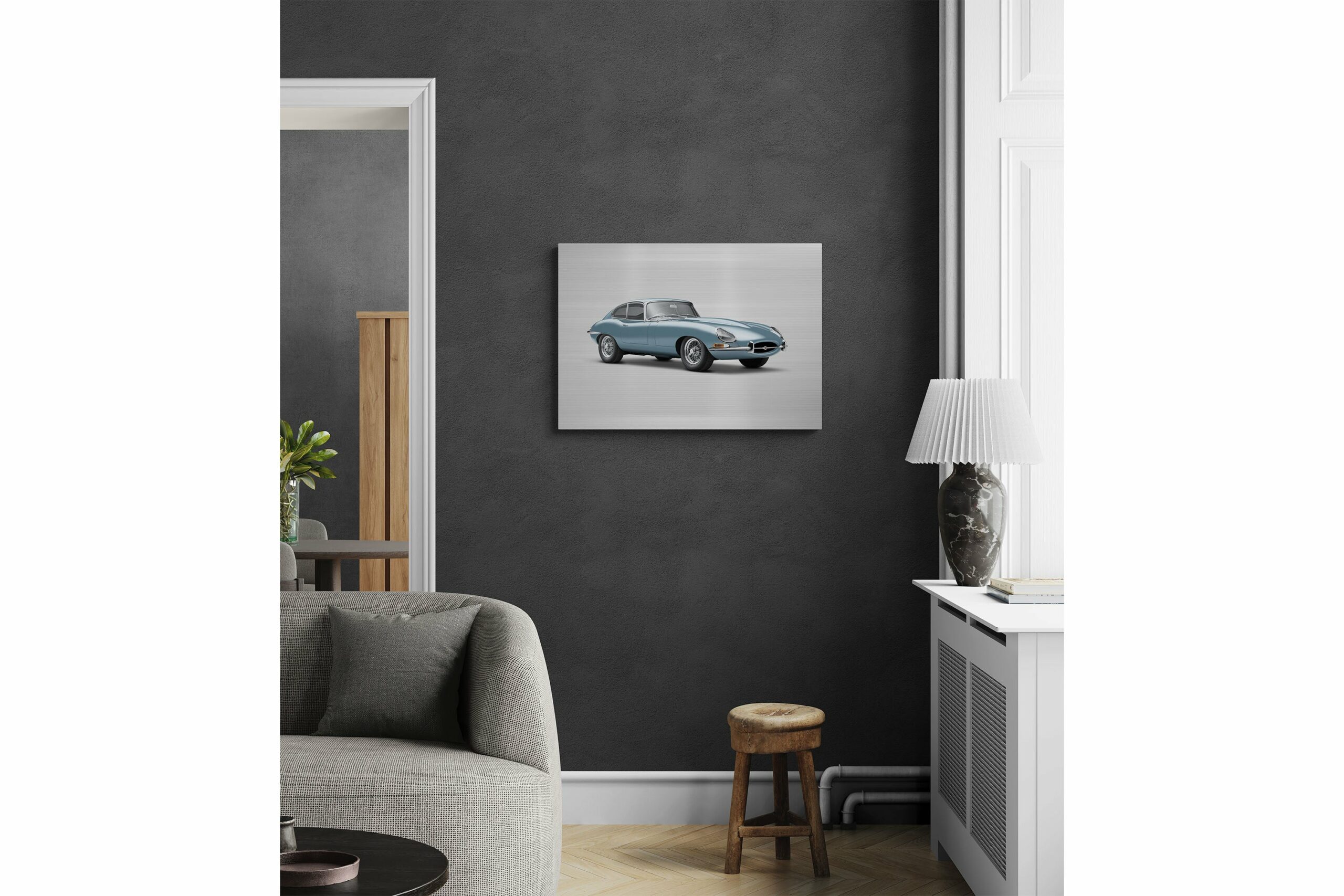 Jaguar E-type Series 1 Coupe - 85cm Half Tone Flat Bed Print