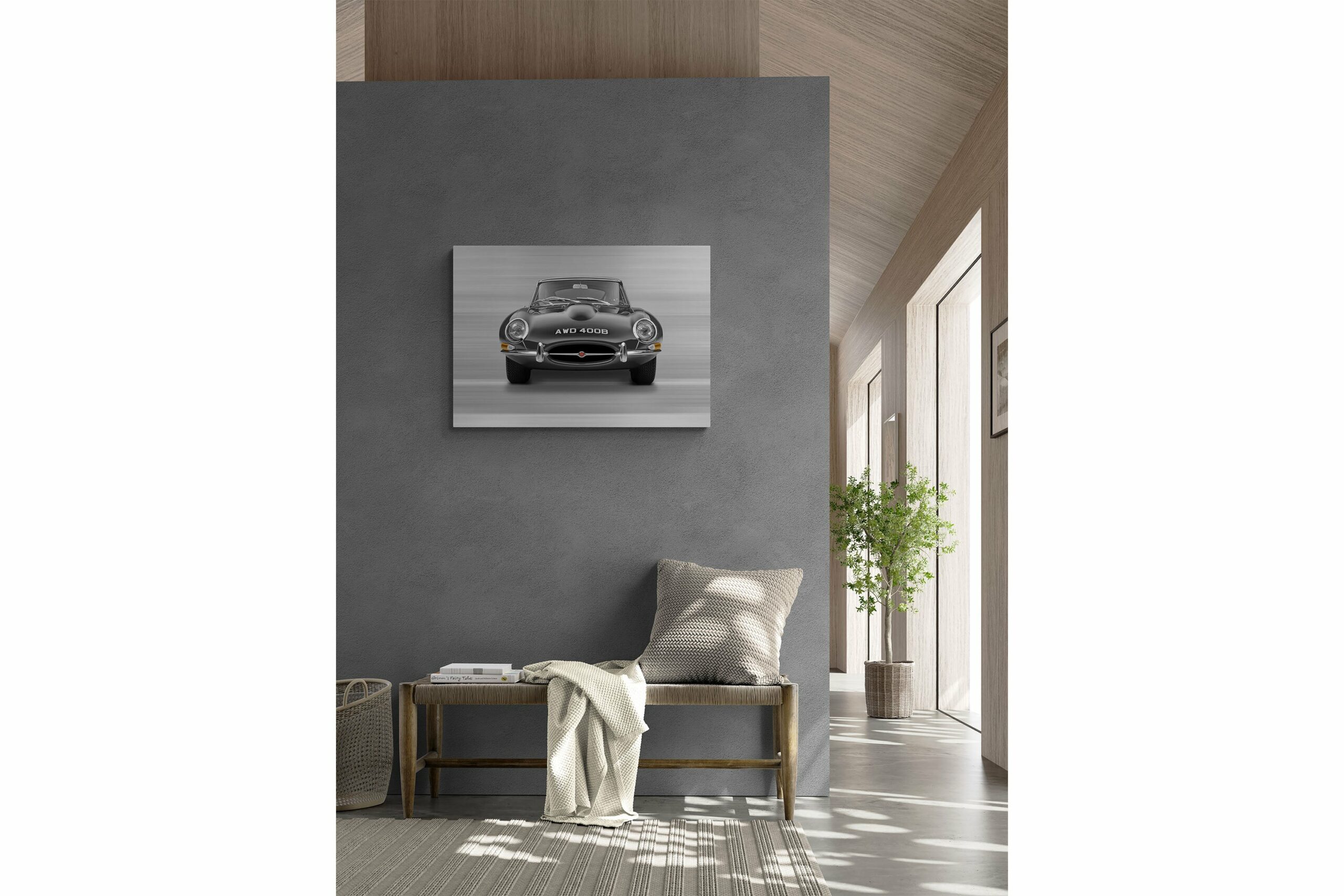 Jaguar E-type Series 1 Coupe - 85cm Half Tone Flat Bed Print